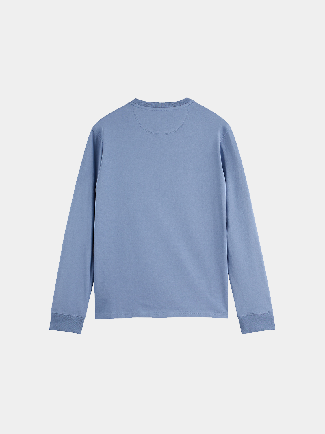 Black long-sleeved Scotch & Soda logo T-shirt with a casual fit and minimalist design, shown on a plain background.