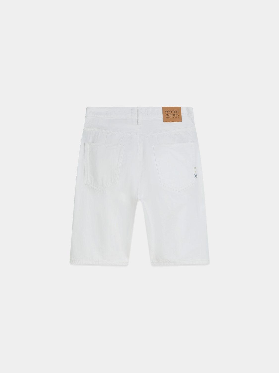 Back view of SCOTCH & SODA denim shorts featuring a loose-fit design and classic denim wash.