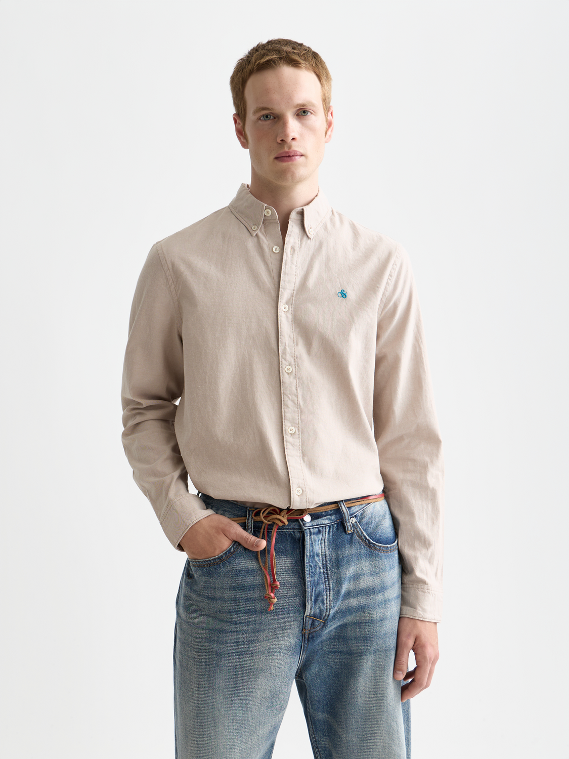 Long sleeve Oxford shirt by Scotch & Soda featuring a classic collar and button-front design.