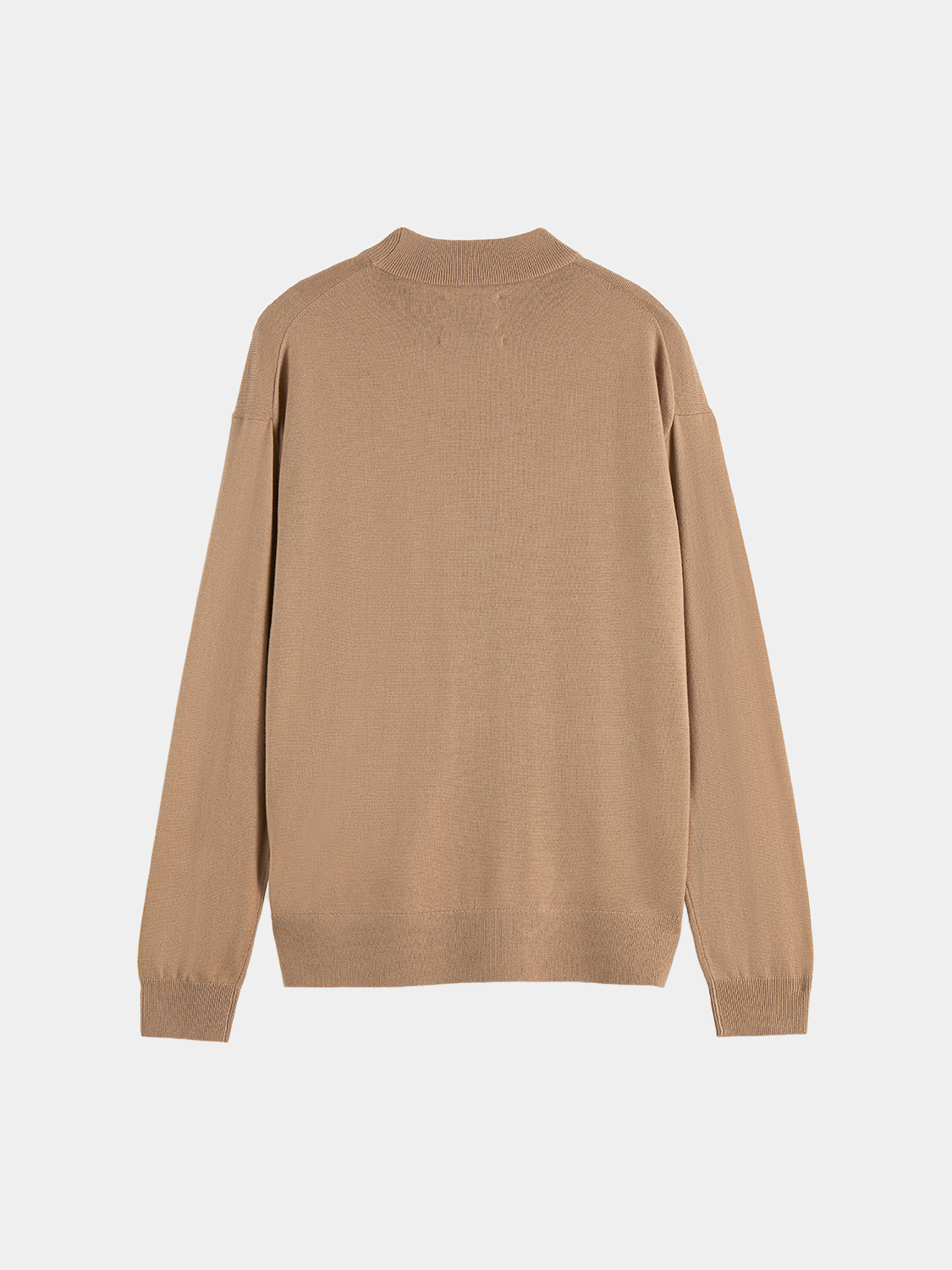 Dark blue Scotch & Soda dropped shoulder mock neck knitwear, featuring a relaxed fit and ribbed neckline.
