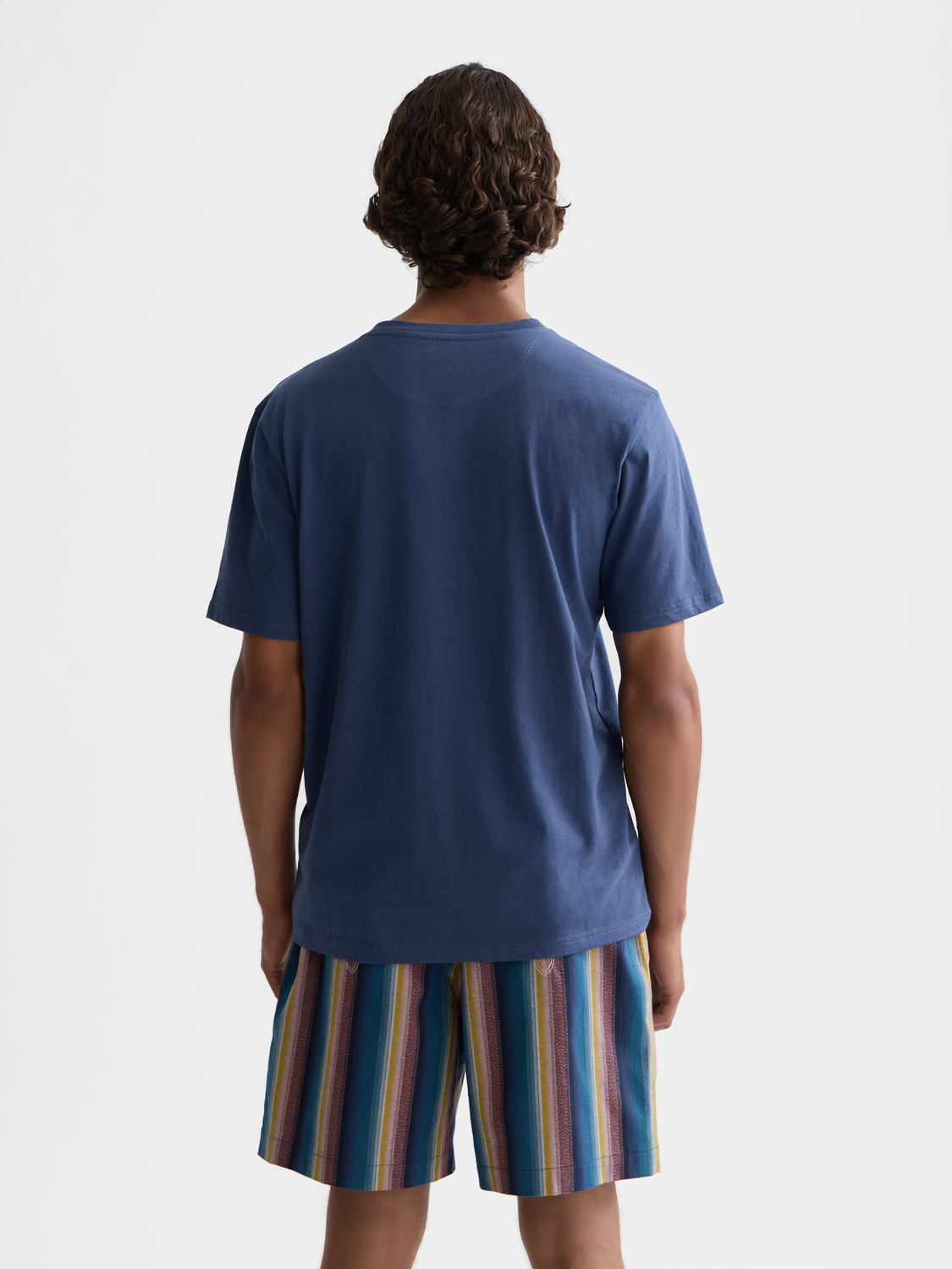 Black Scotch & Soda logo short-sleeve t-shirt with front graphic, casual fit, and soft cotton fabric.