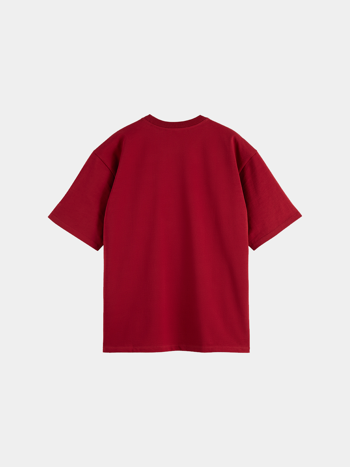 Black Scotch & Soda short sleeve t-shirt with chest pocket, casual men's tee, laid-back style, front view.