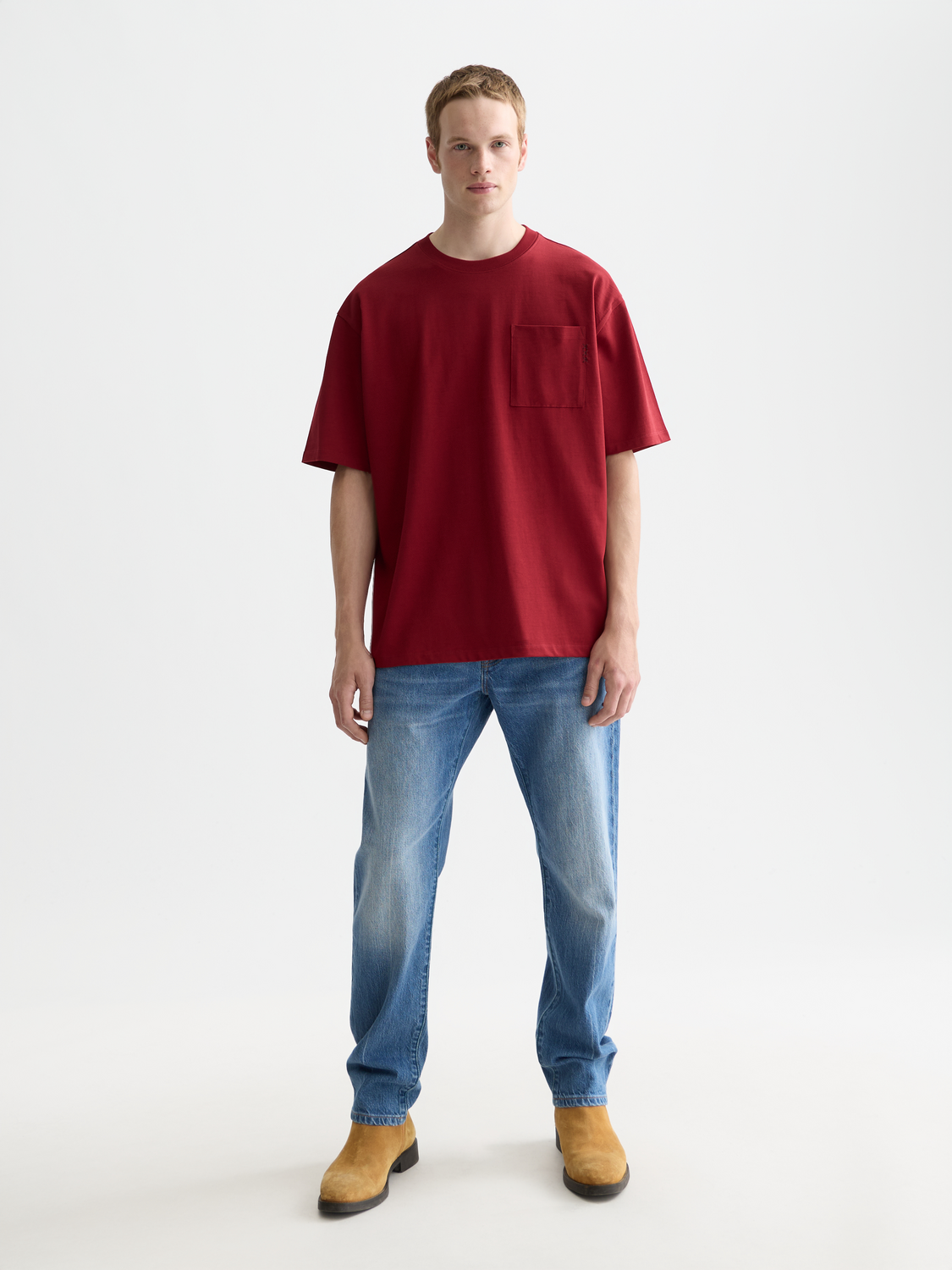 Scotch & Soda short sleeve chest pocket t-shirt in heather gray with front chest pocket, casual men's summer tee.