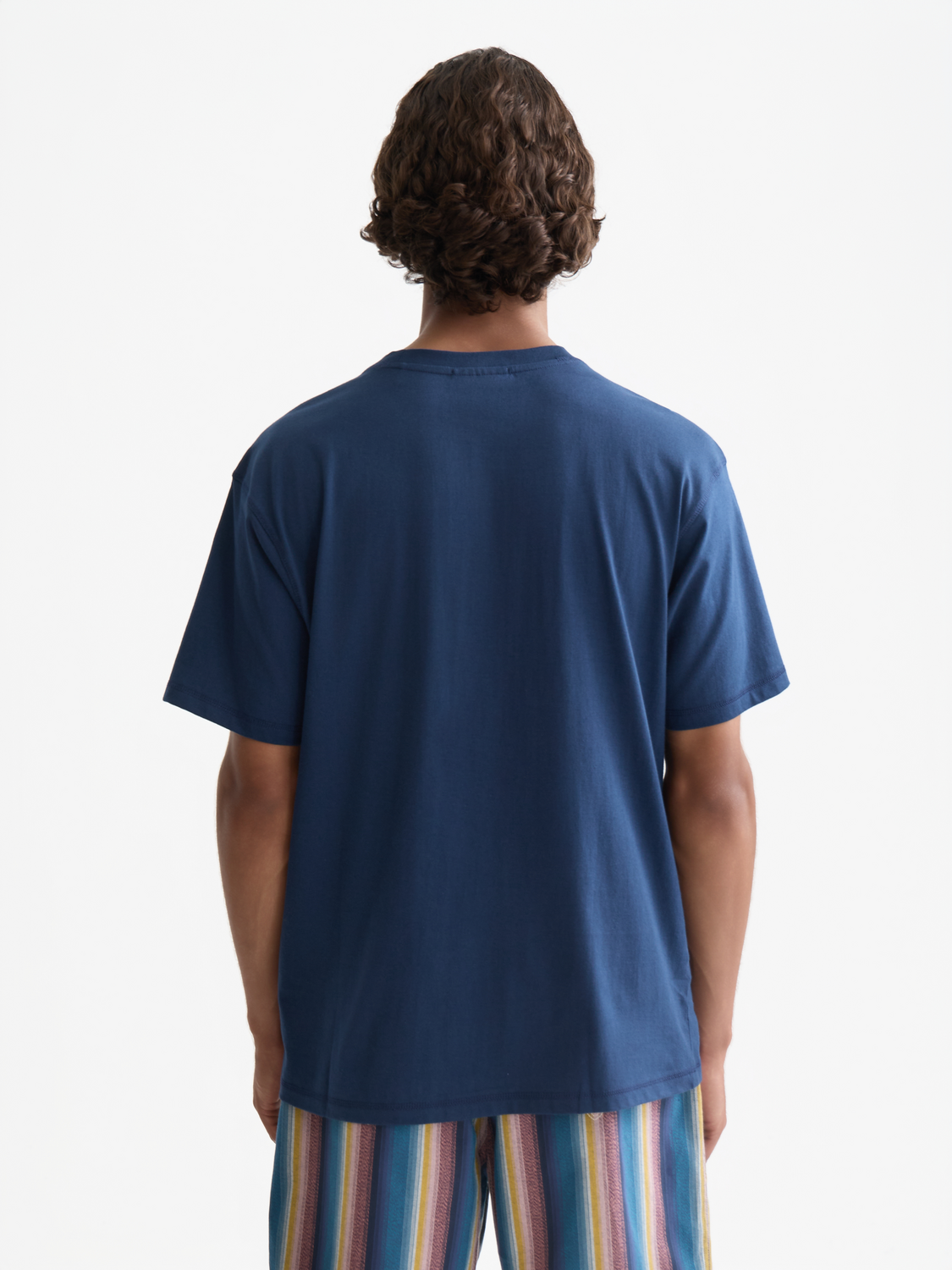 Black short-sleeve T-shirt with Scotch & Soda logo graphic on the front, casual men's logo tee.