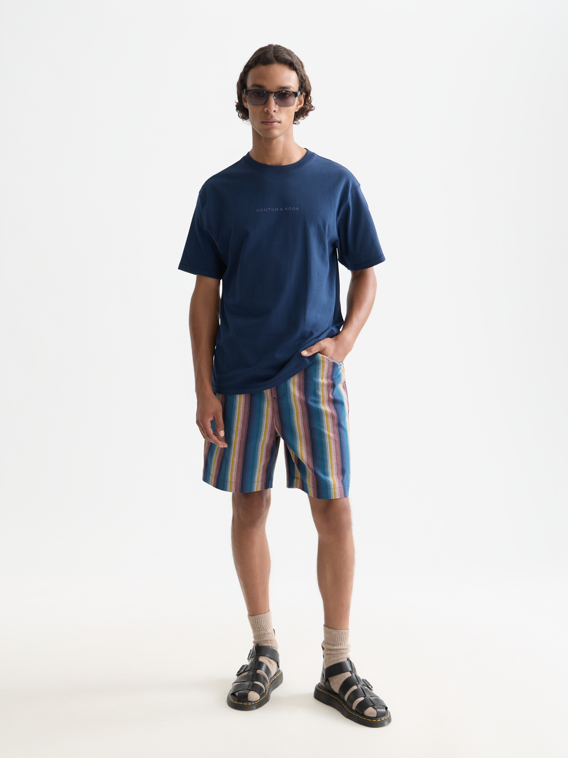 Scotch & Soda logo t-shirt featuring short sleeves, casual fit, and printed logo on front, made from soft cotton fabric.