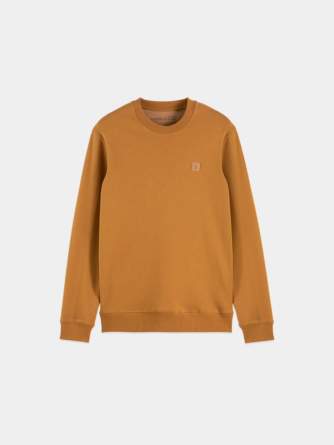 SCOTCH & SODA logo sweatshirt, casual sweatshirt with branded logo design, soft fabric, comfortable fit, front view.