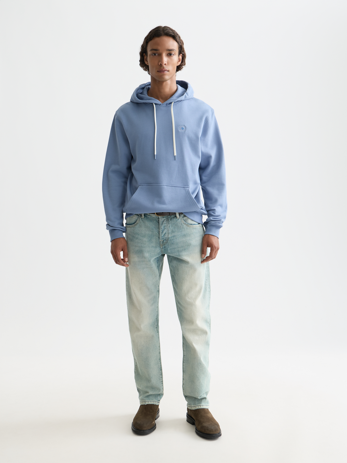 Black logo hoodie from Scotch & Soda, casual sweatshirt with front graphic, soft fabric, and comfortable fit.