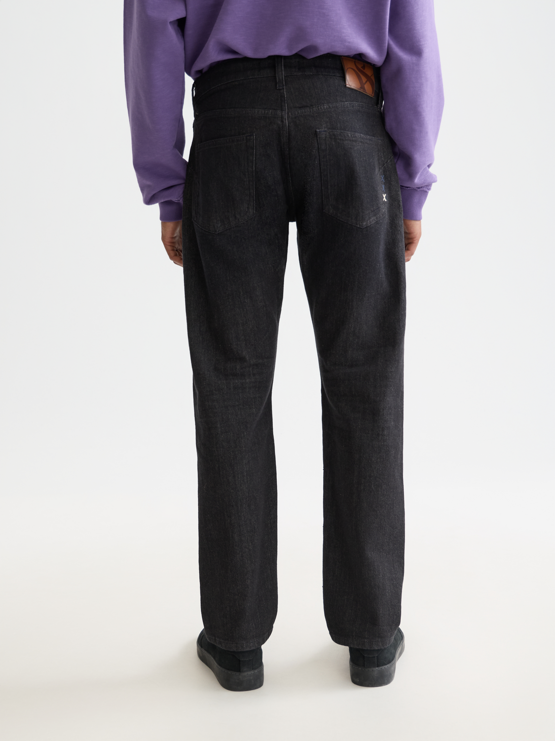 SCOTCH & SODA Zee straight-fit denim jeans, back view showing classic blue wash and clean stitching.