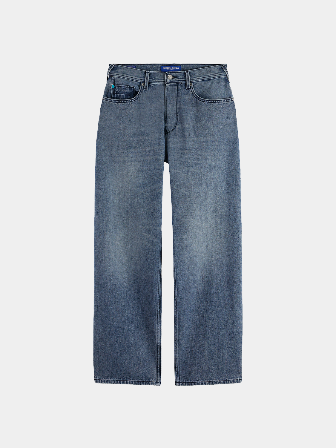 Loose-fit denim jeans by Scotch & Soda with a relaxed style, shown in a natural stance, highlighting the casual fit.