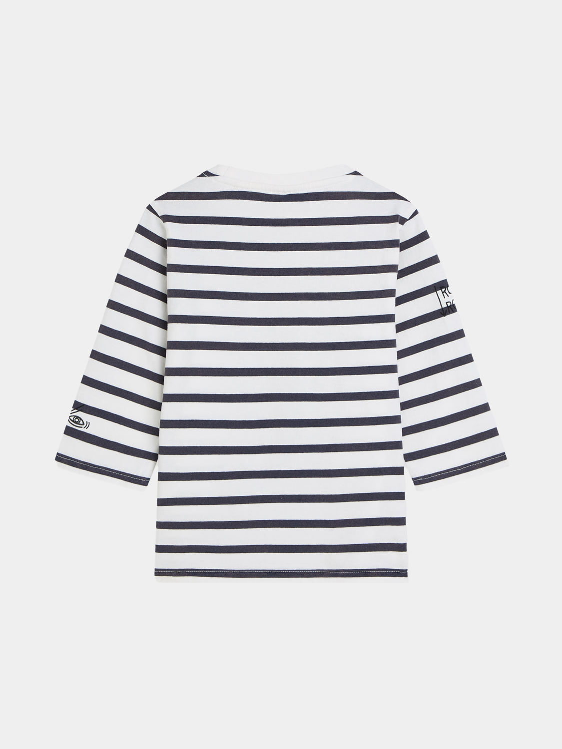 Kids' long-sleeve Breton striped T-shirt by Scotch & Soda featuring Basquiat artwork design.