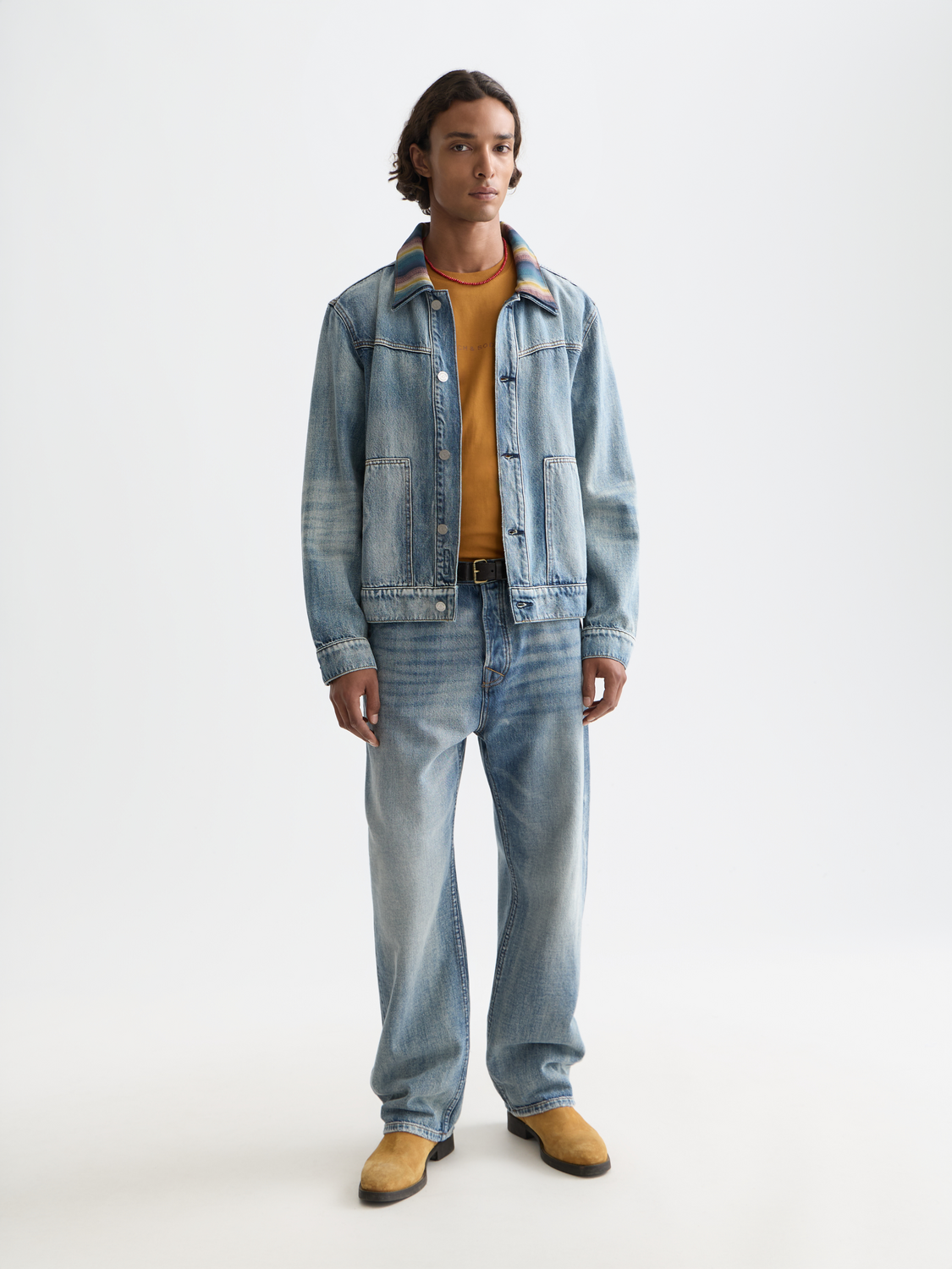 Washed ranch jacket by Scotch & Soda featuring rugged denim fabric and classic western style.