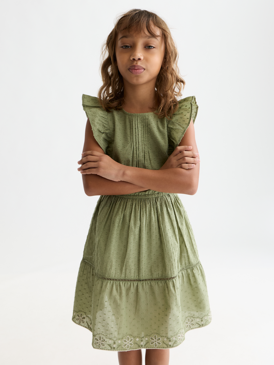 Kids embroidered jacquard dress by Scotch & Soda featuring colorful floral patterns and a stylish design.
