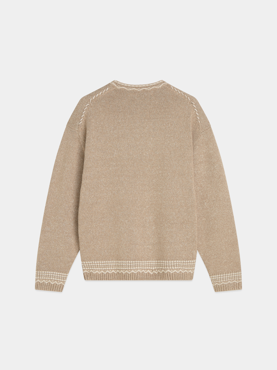 Scotch & Soda jacquard knit pullover, cozy knitwear with intricate pattern, in dark color, front view showing detailed texture.