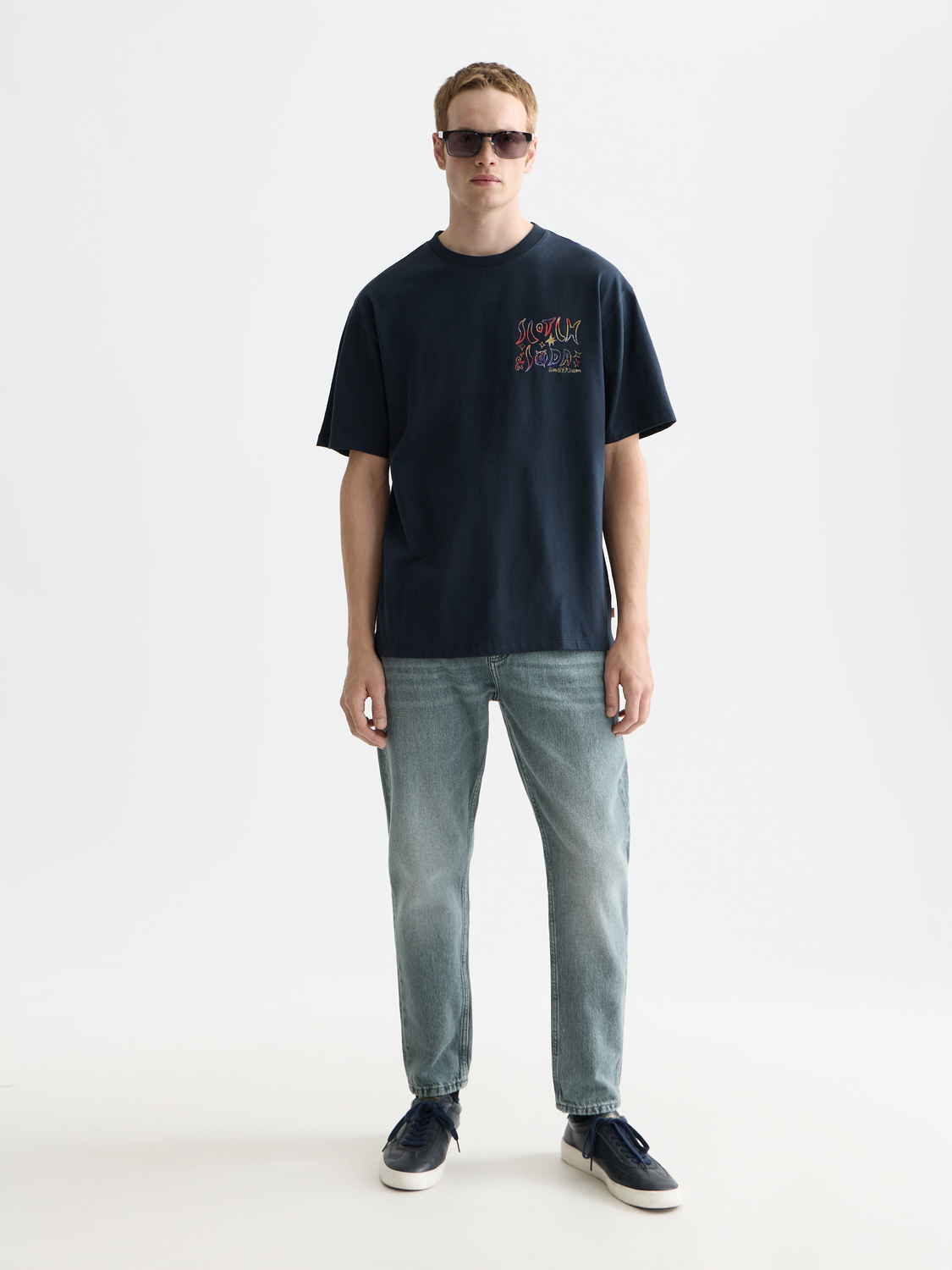 SCOTCH & SODA artwork short sleeve T-shirt featuring a colorful graphic design on a casual cotton tee.