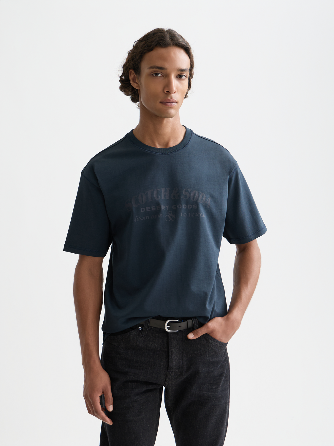 SCOTCH & SODA short sleeve artwork T-shirt with a colorful graphic design on the front.