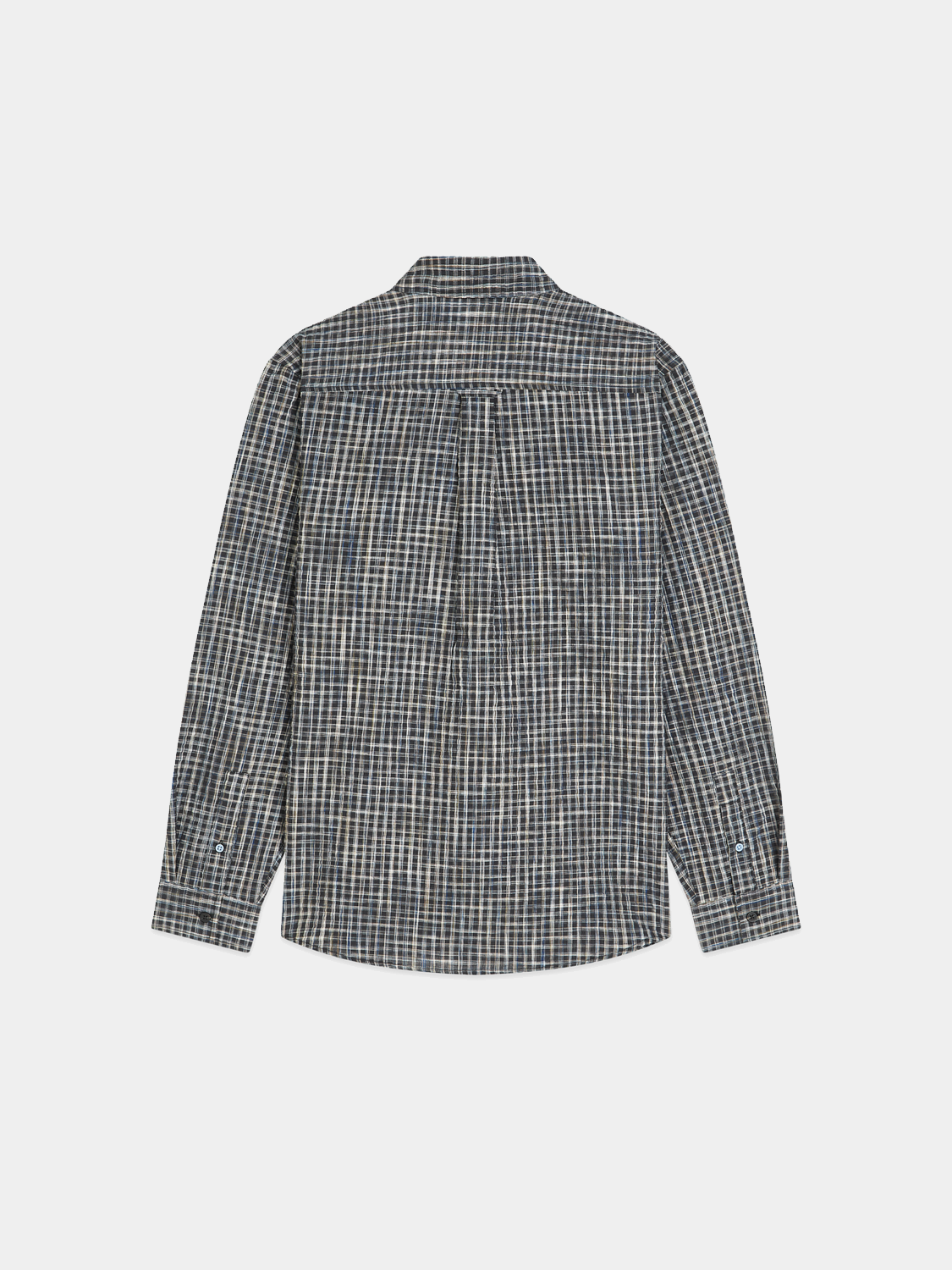 Long sleeve Scotch & Soda seersucker micro-check shirt with button-down collar, lightweight and stylish for casual wear.