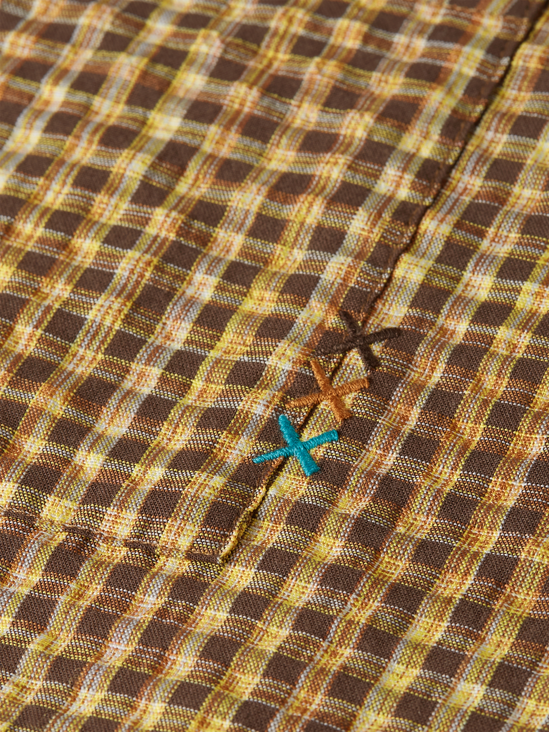 Scotch & Soda seersucker micro-check long-sleeve shirt with a classic collar and button-front design.