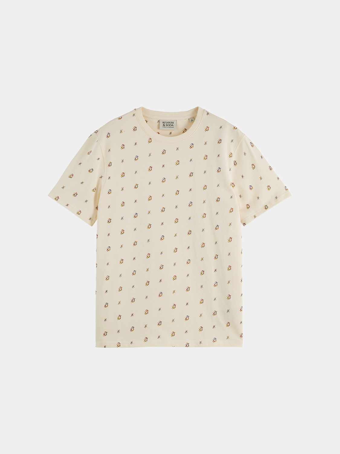 Printed Scotch & Soda short sleeve t-shirt with graphic design, casual fit, lightweight cotton fabric.