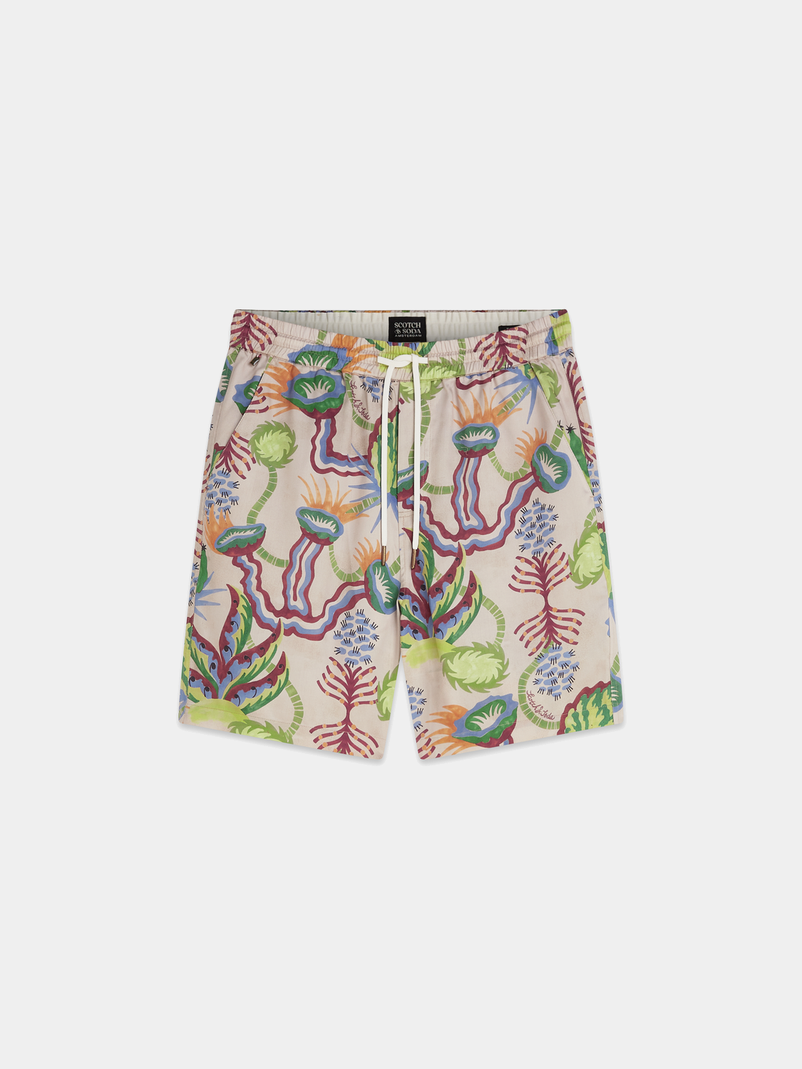 Fave printed shorts by Scotch & Soda featuring colorful pattern and casual fit, perfect for summer wear.