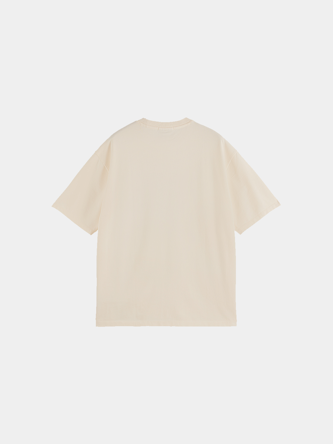Black short-sleeve Scotch & Soda T-shirt featuring colorful cross-stitched artwork on the front.