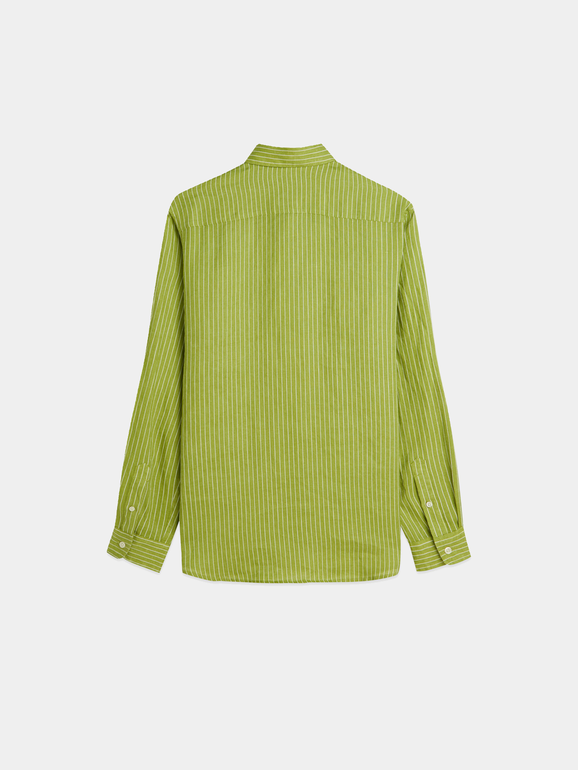 Long-sleeve striped linen shirt by Scotch & Soda, shown in navy and white with a relaxed fit and button-up front.