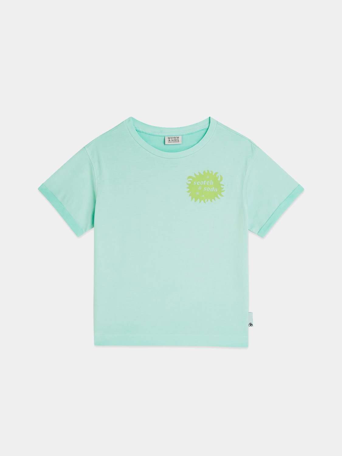 Kids artwork t-shirt by Scotch & Soda featuring colorful printed design on short sleeve cotton tee.