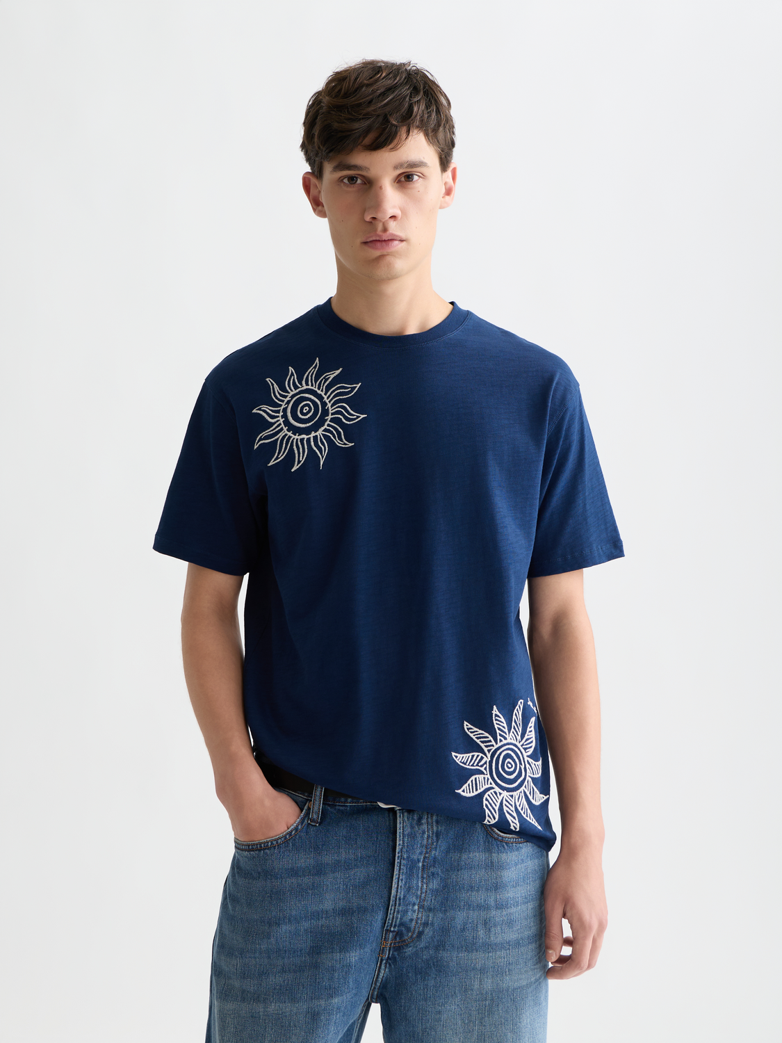 Short sleeve Scotch & Soda artwork T-shirt featuring a colorful printed design on the front.