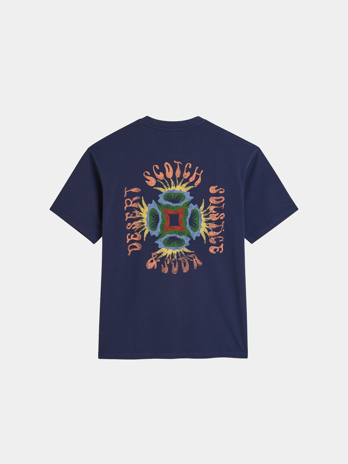 SCOTCH & SODA artwork short sleeve t-shirt featuring a vibrant graphic design on the front.