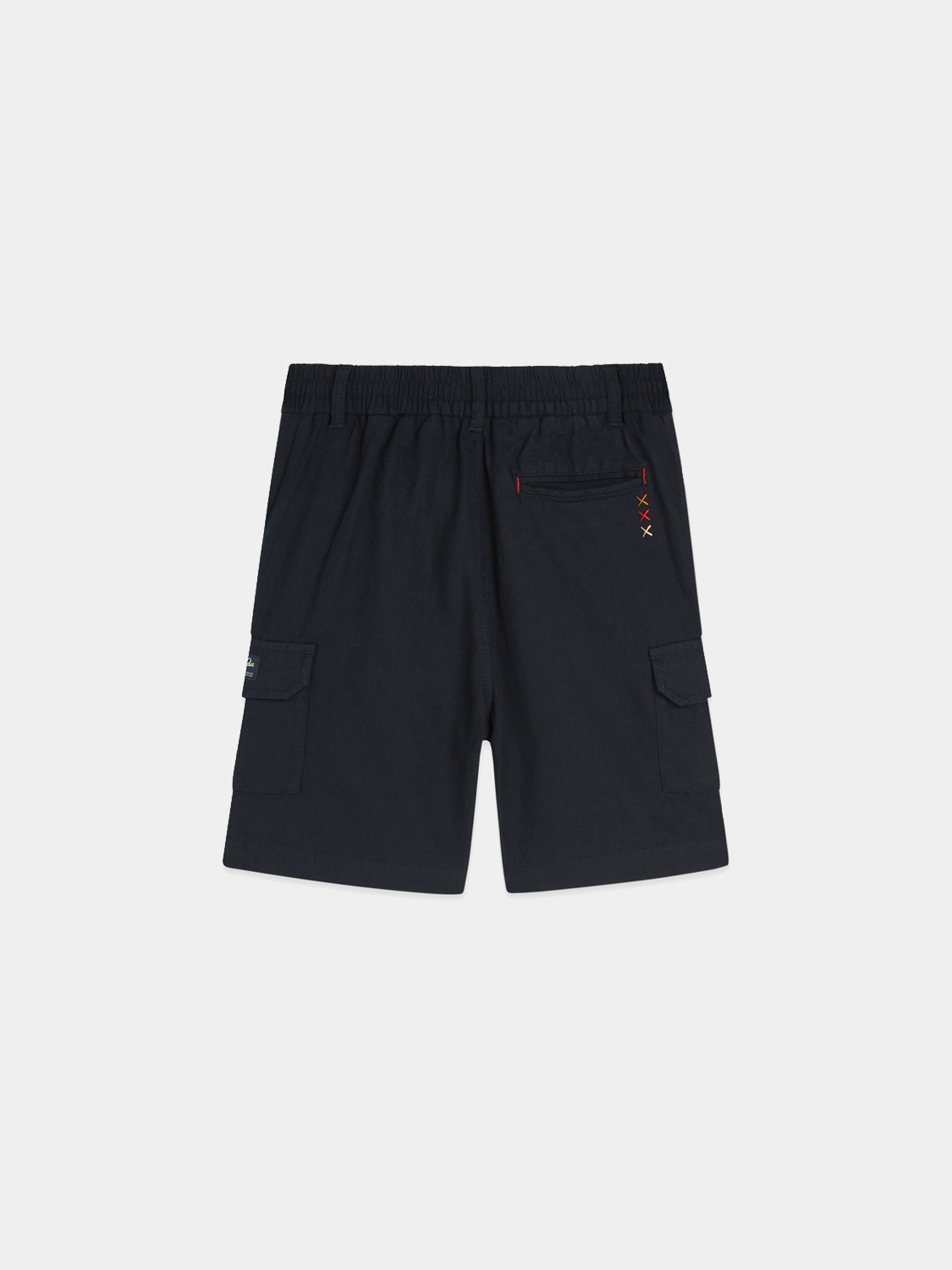 Kids' cargo shorts by Scotch & Soda, featuring multiple pockets and casual fit, shown in a front view.