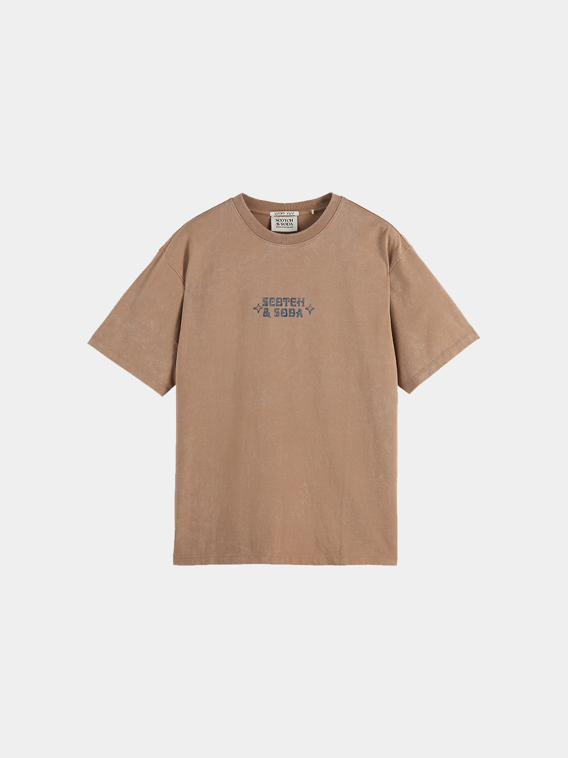White short sleeve T-shirt by Scotch & Soda with a logo print on the front, casual crew neck design.