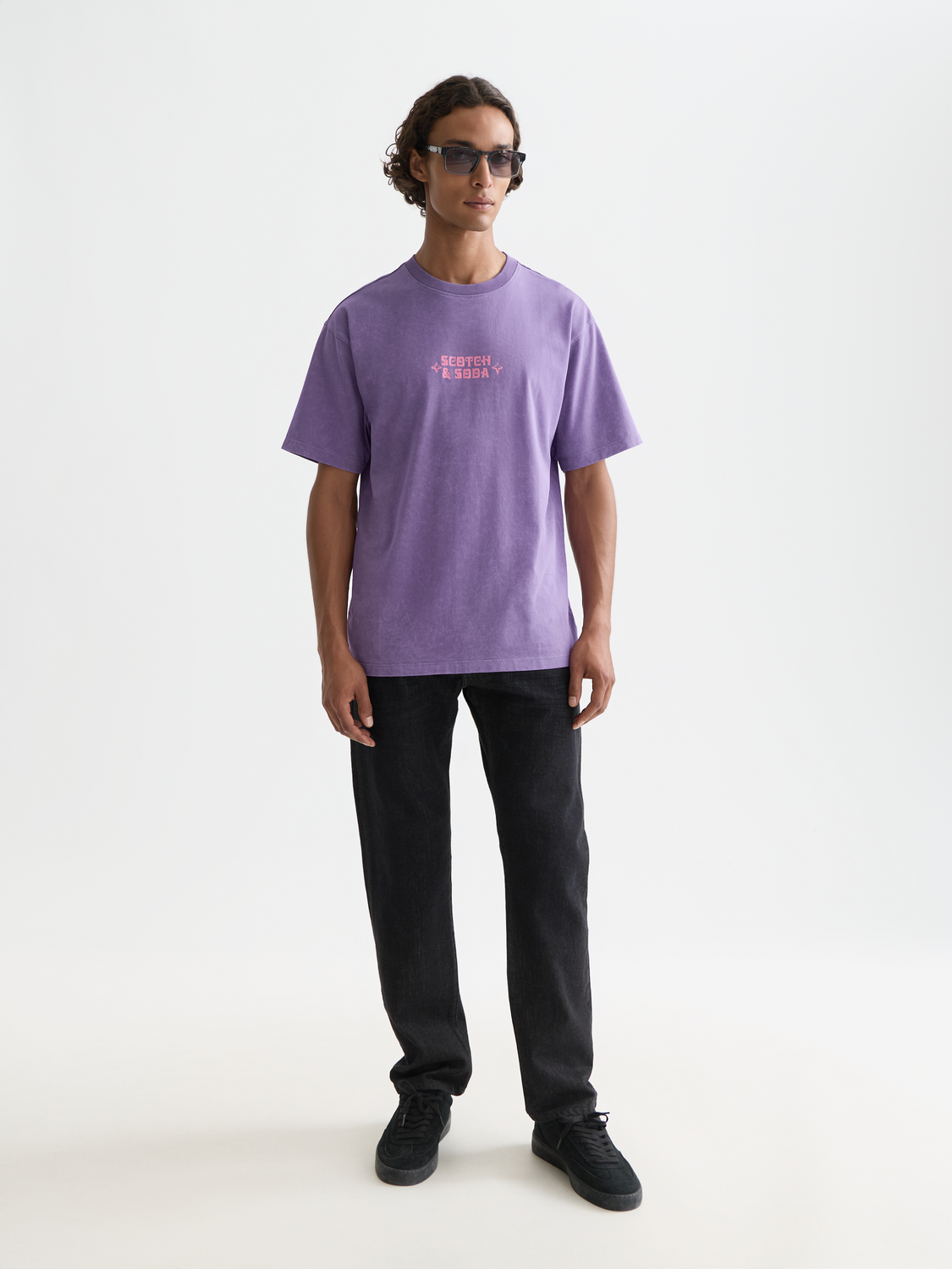 Scotch & Soda logo short sleeve t-shirt with bold graphic design on front, casual men's or women's clothing.