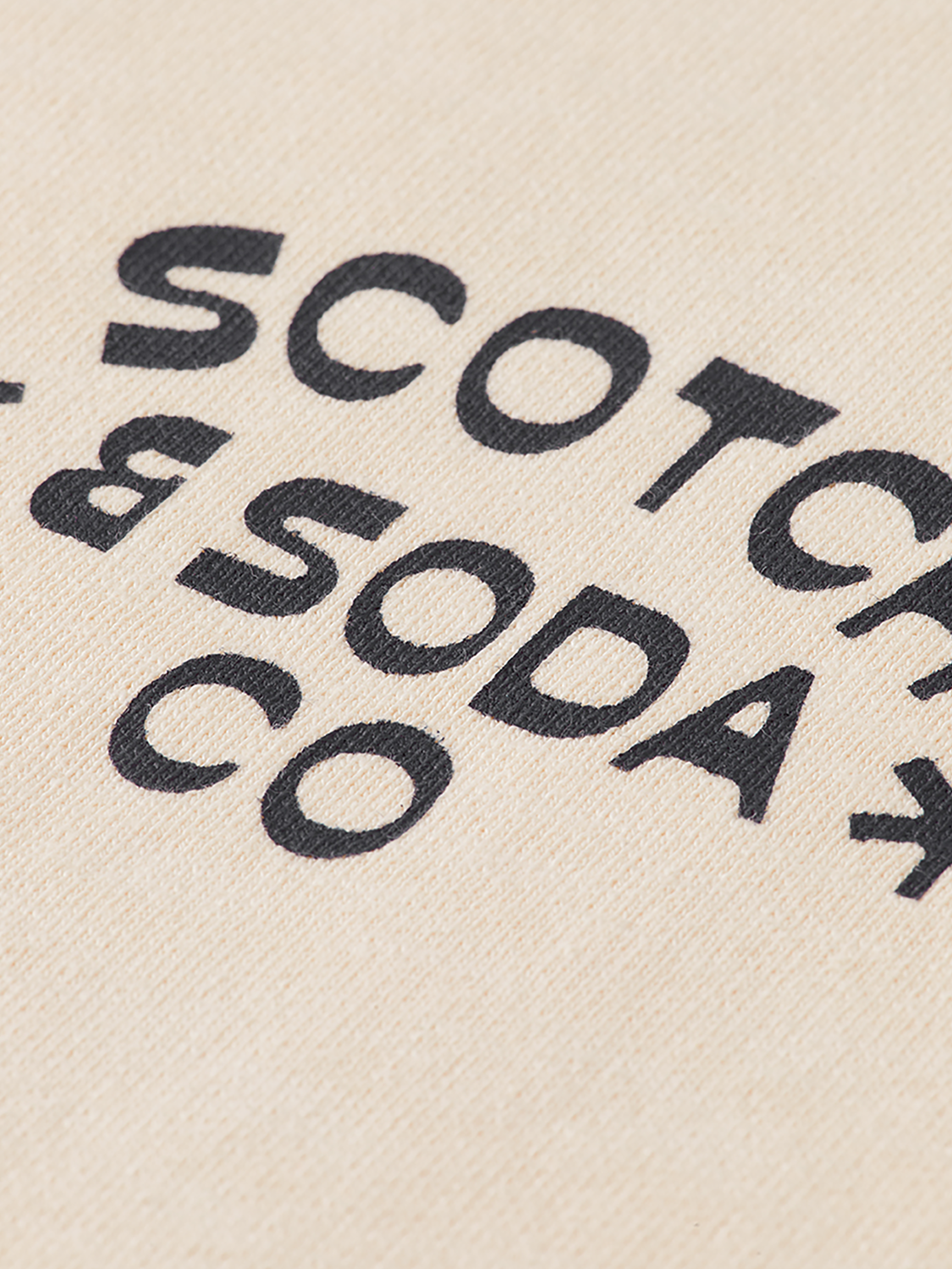 SCOTCH & SODA logo sweatshirt showing a casual gray sweatshirt with a printed logo on the front, made from comfortable sweatshirt material.