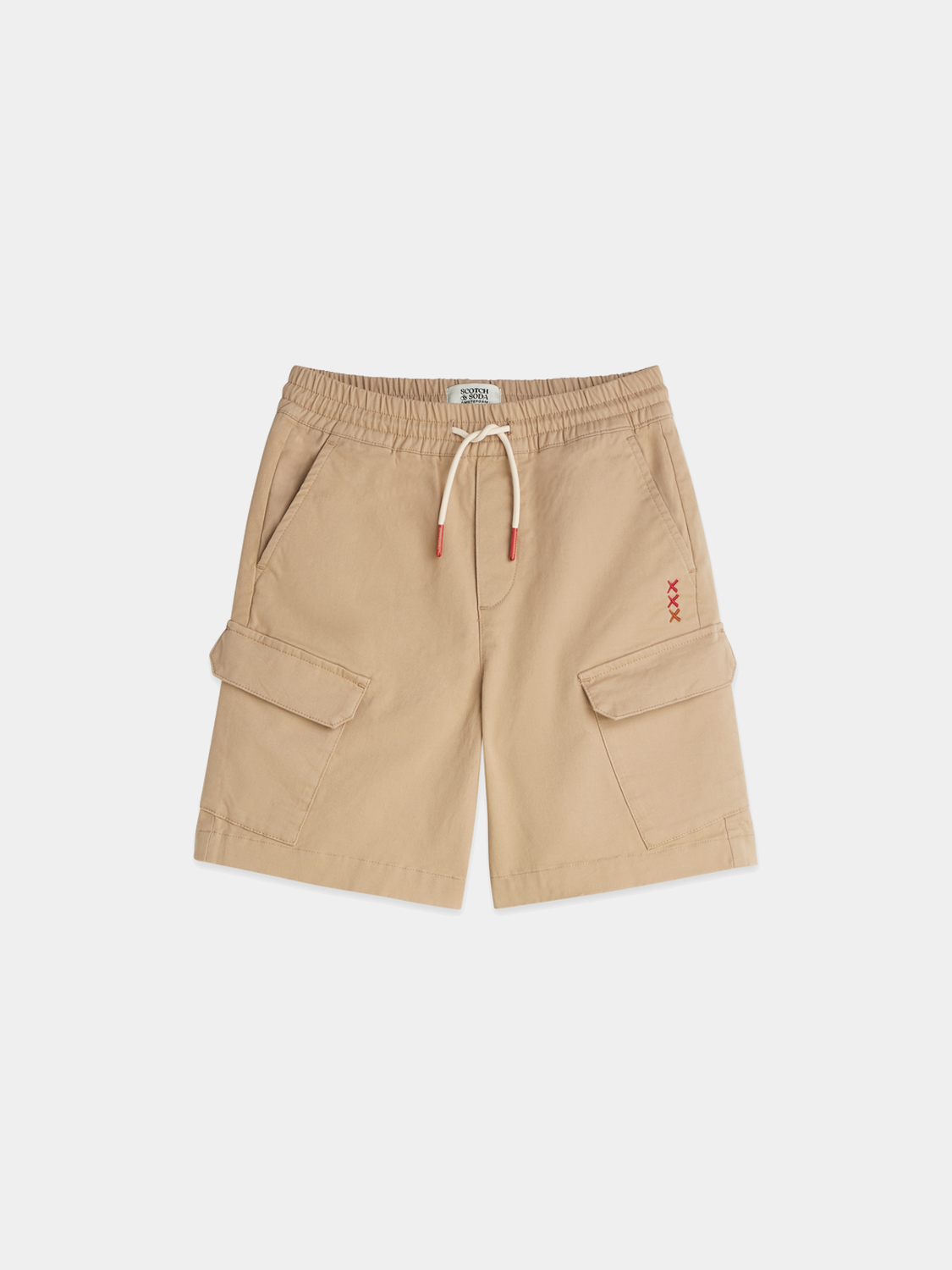 Kids' cargo shorts by Scotch & Soda, featuring multiple pockets and a casual fit, suitable for everyday wear.