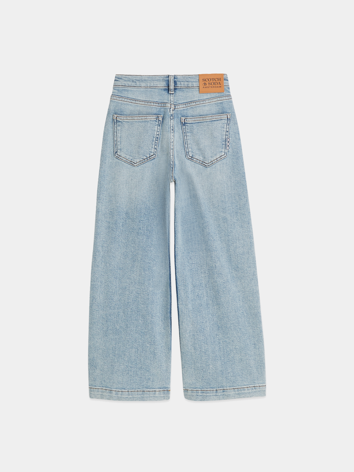 Kids' wave wide-fit denim jeans by Scotch & Soda featuring a relaxed fit and stylish design, shown in dark wash.