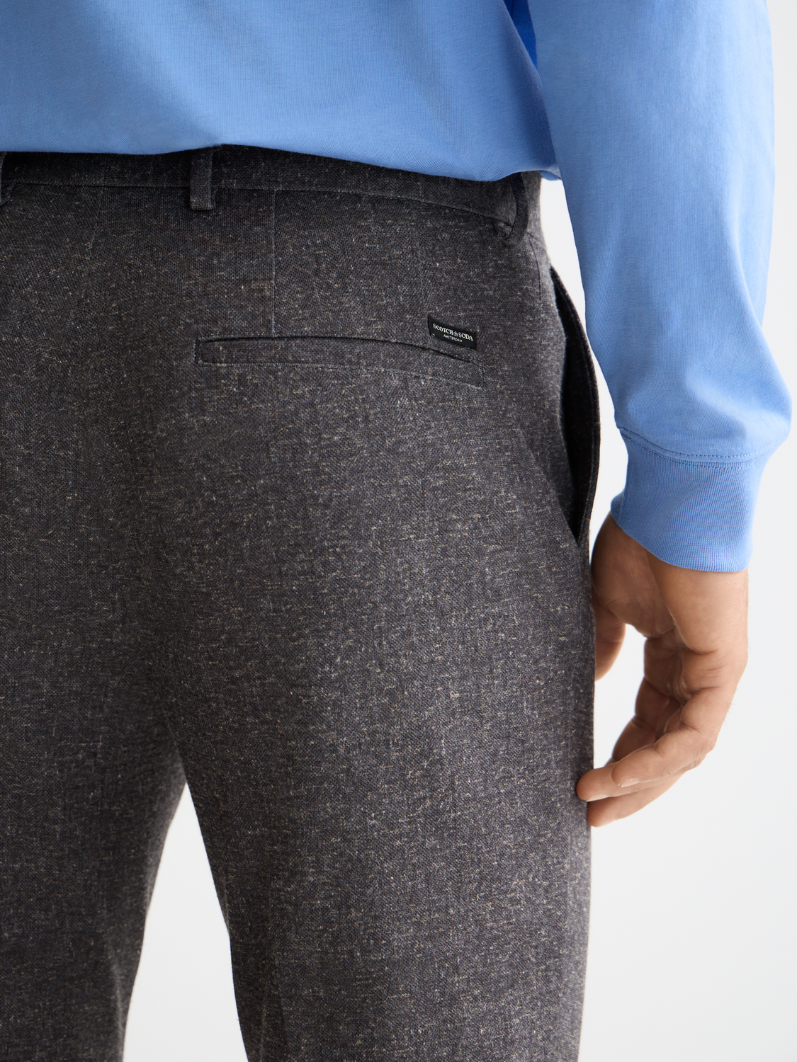 Slim-fit Stuart chinos by Scotch & Soda, tailored pants in a classic style, shown in a neutral color.
