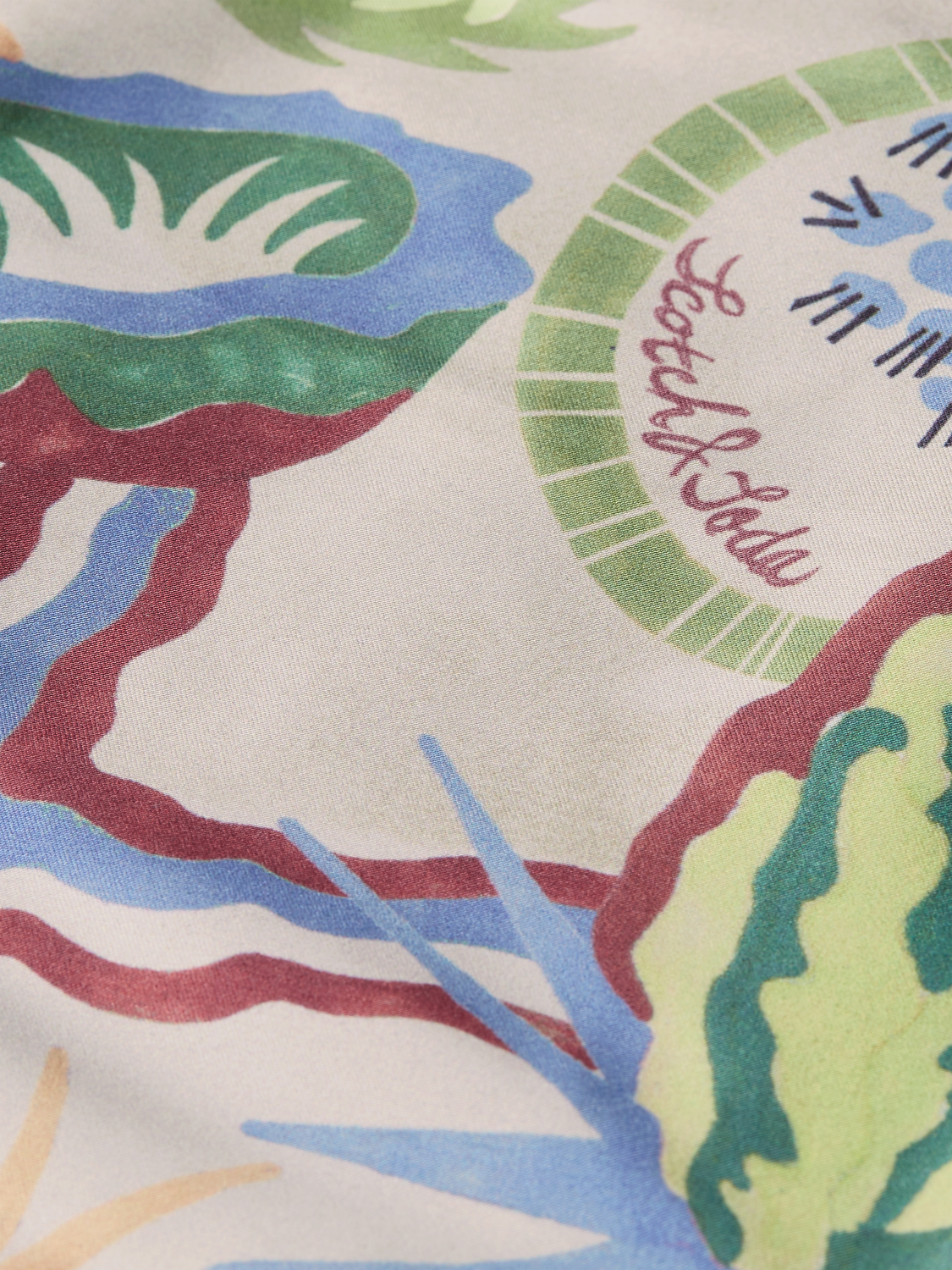 Printed swimshorts by Scotch & Soda featuring vibrant tropical floral patterns and adjustable waistband for comfortable fit.