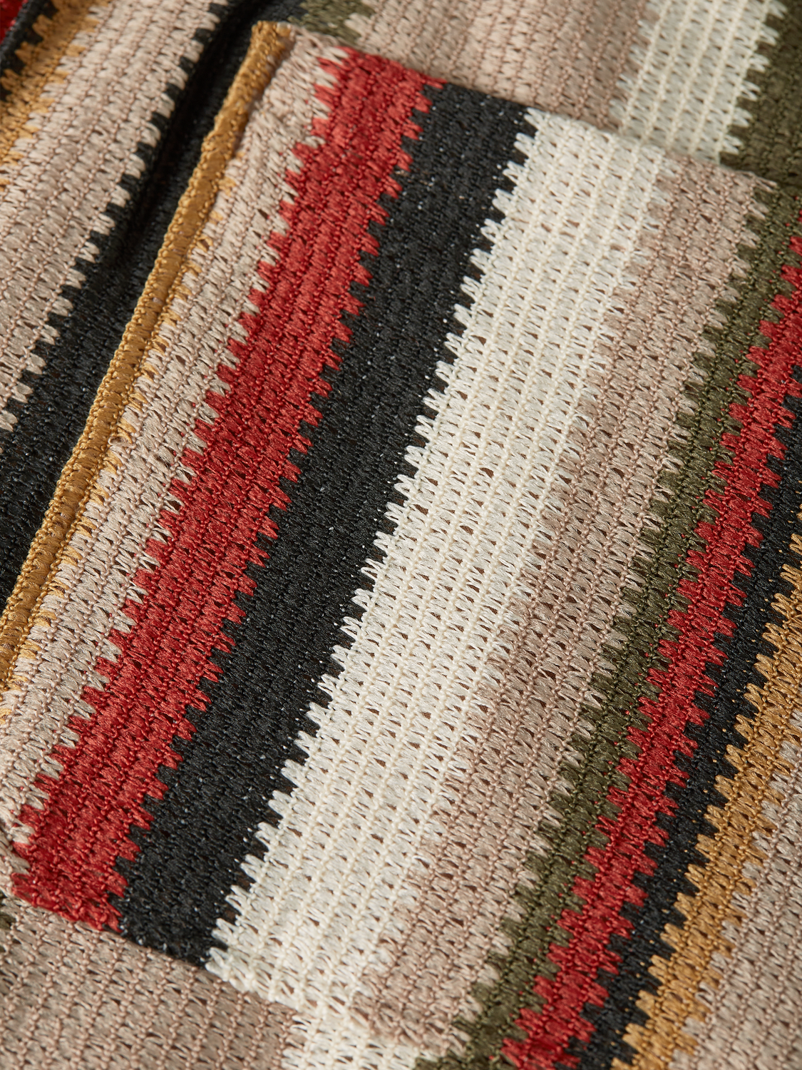 Crochet striped shorts by Scotch & Soda featuring colorful knit pattern and relaxed fit, ideal for casual summer wear.