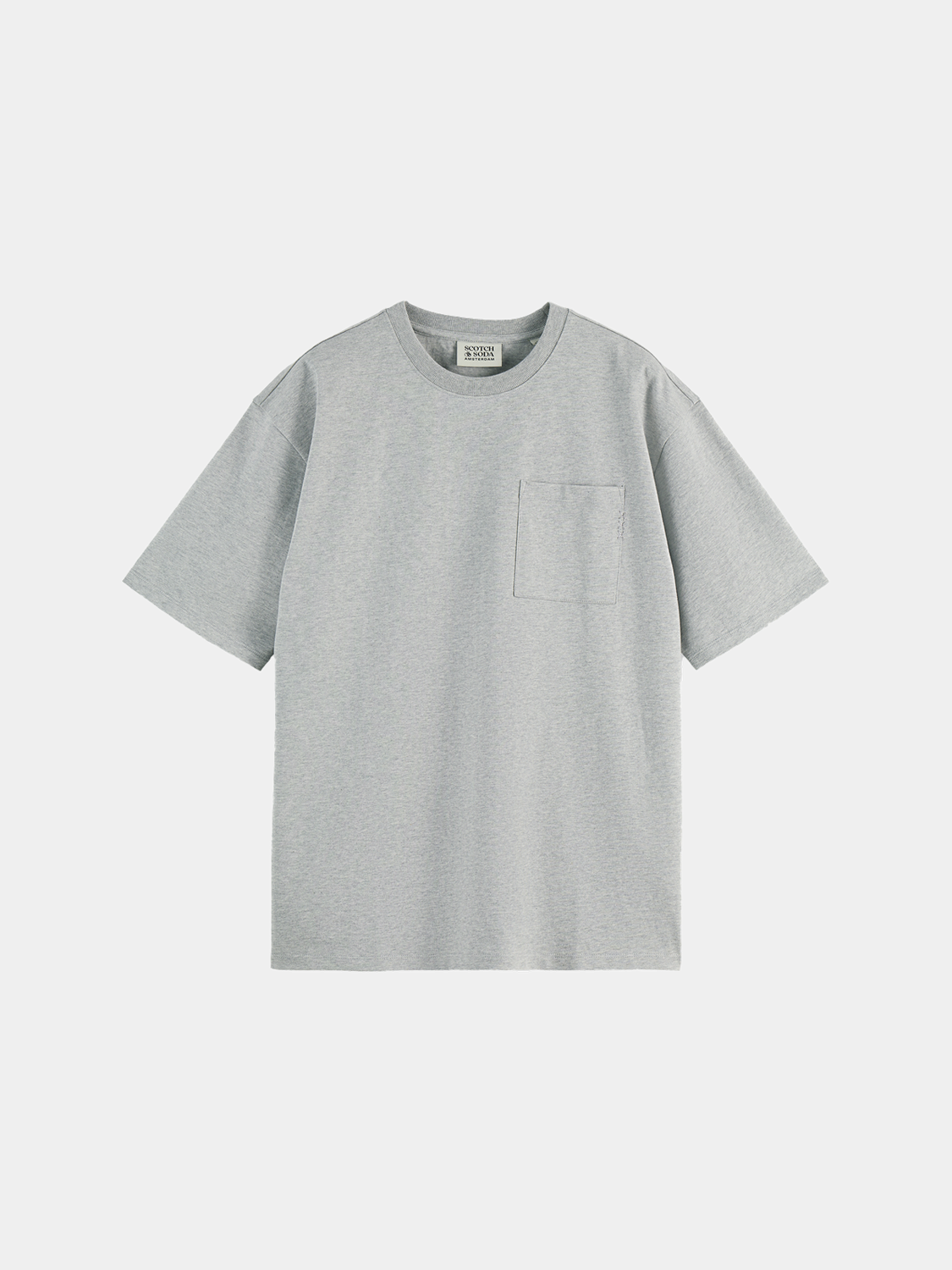 Scarlet short-sleeve Scotch & Soda chest pocket t-shirt with front pocket and crew neckline, casual and stylish.