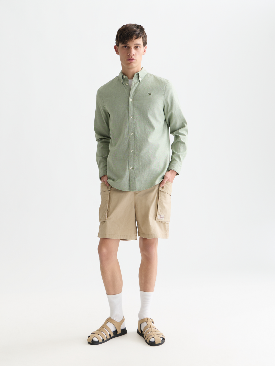 Long-sleeve Oxford shirt by Scotch & Soda, featuring a classic collar and button-down front, in a versatile casual style.