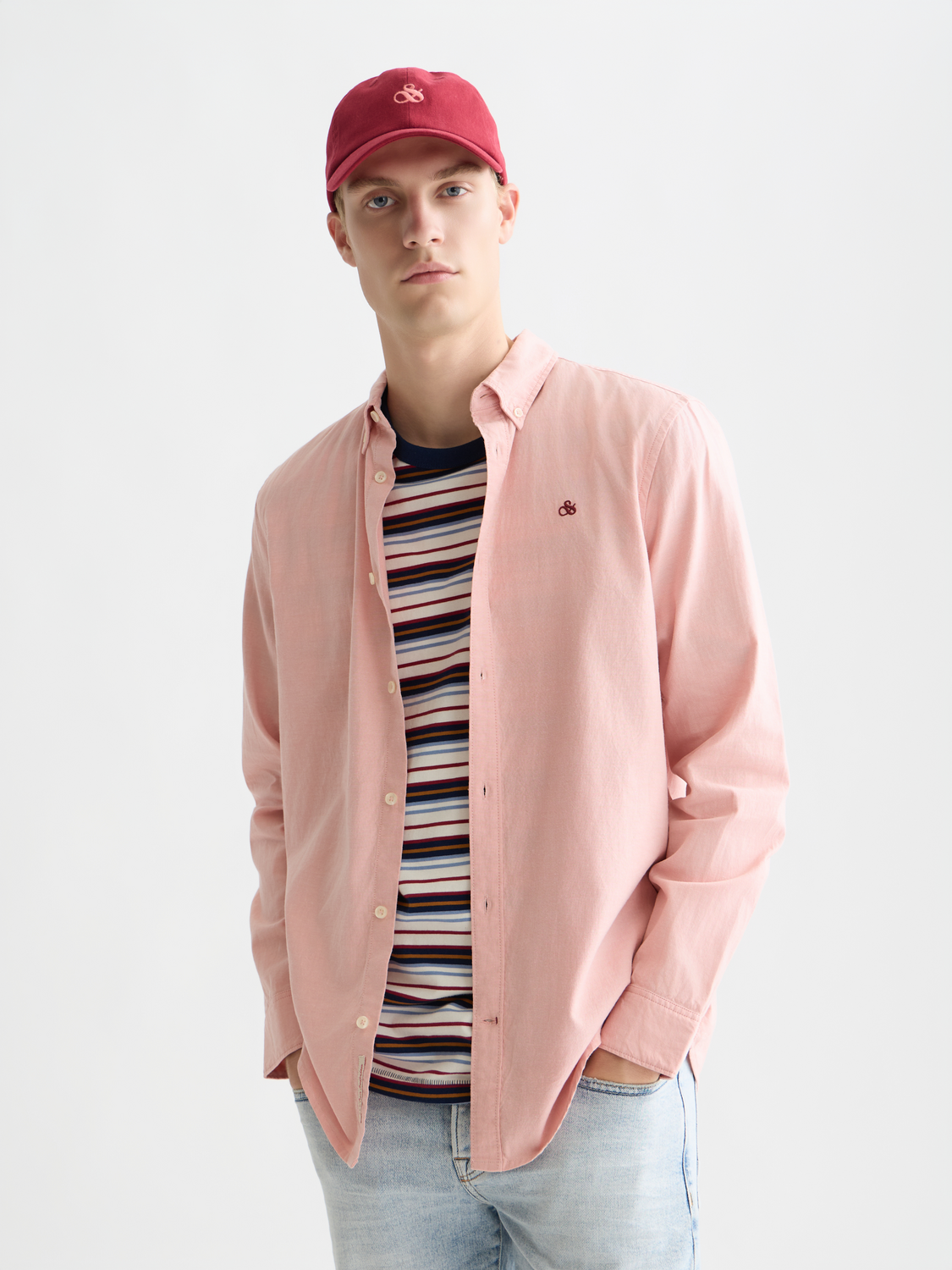 Long sleeve Oxford shirt by Scotch & Soda, featuring a classic design with a button-down collar and striped pattern.