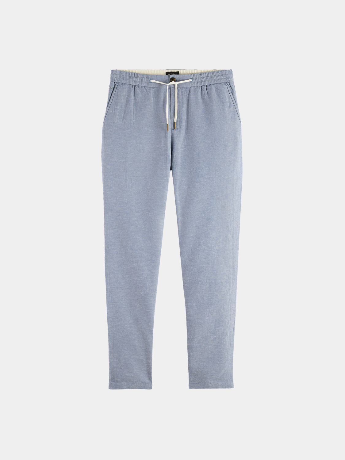 SCOTCH & SODA Warren joggers pants in neutral fabric, featuring relaxed fit and elastic waistband, casual streetwear style.