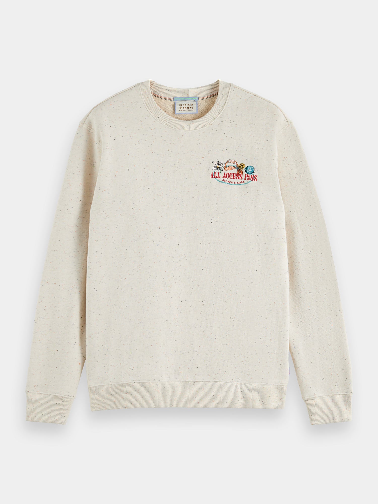 Embroidered crewneck sweatshirt - Scotch & Soda NZ