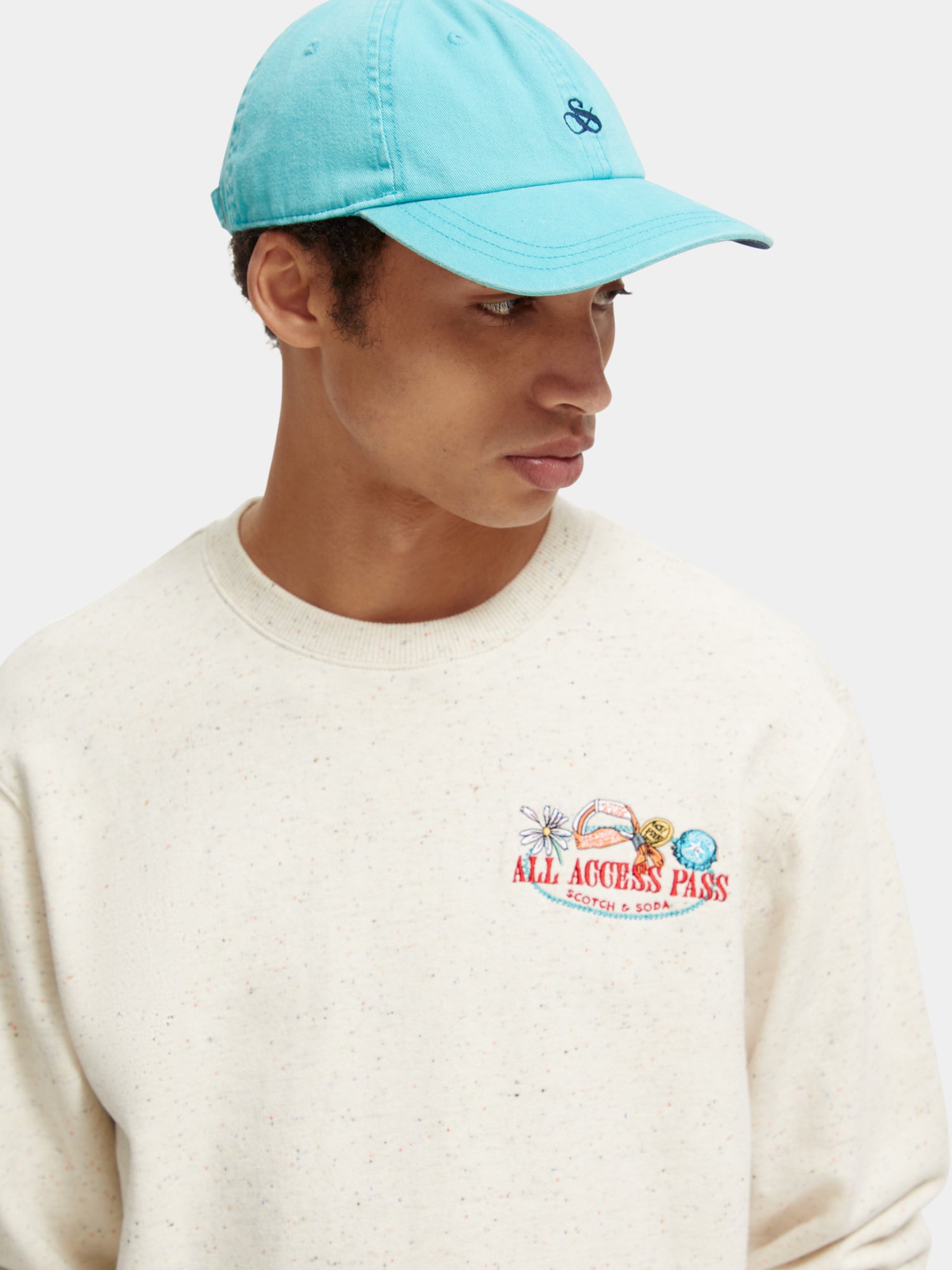 Embroidered crewneck sweatshirt - Scotch & Soda NZ