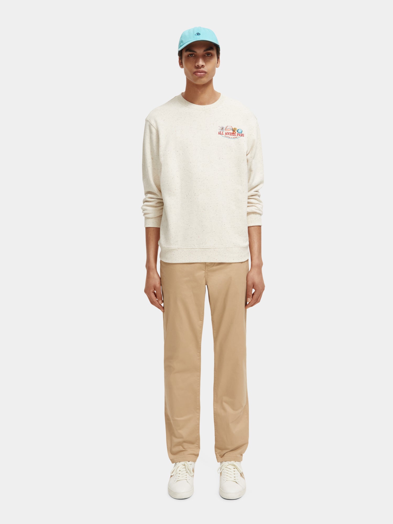 Embroidered crewneck sweatshirt - Scotch & Soda NZ