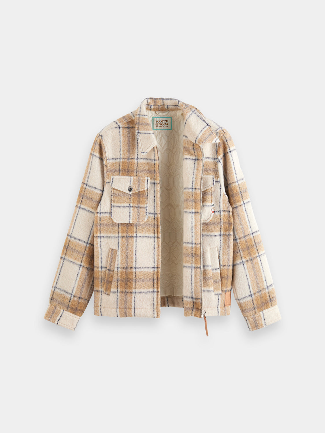 Check zip-through overshirt - Scotch & Soda NZ