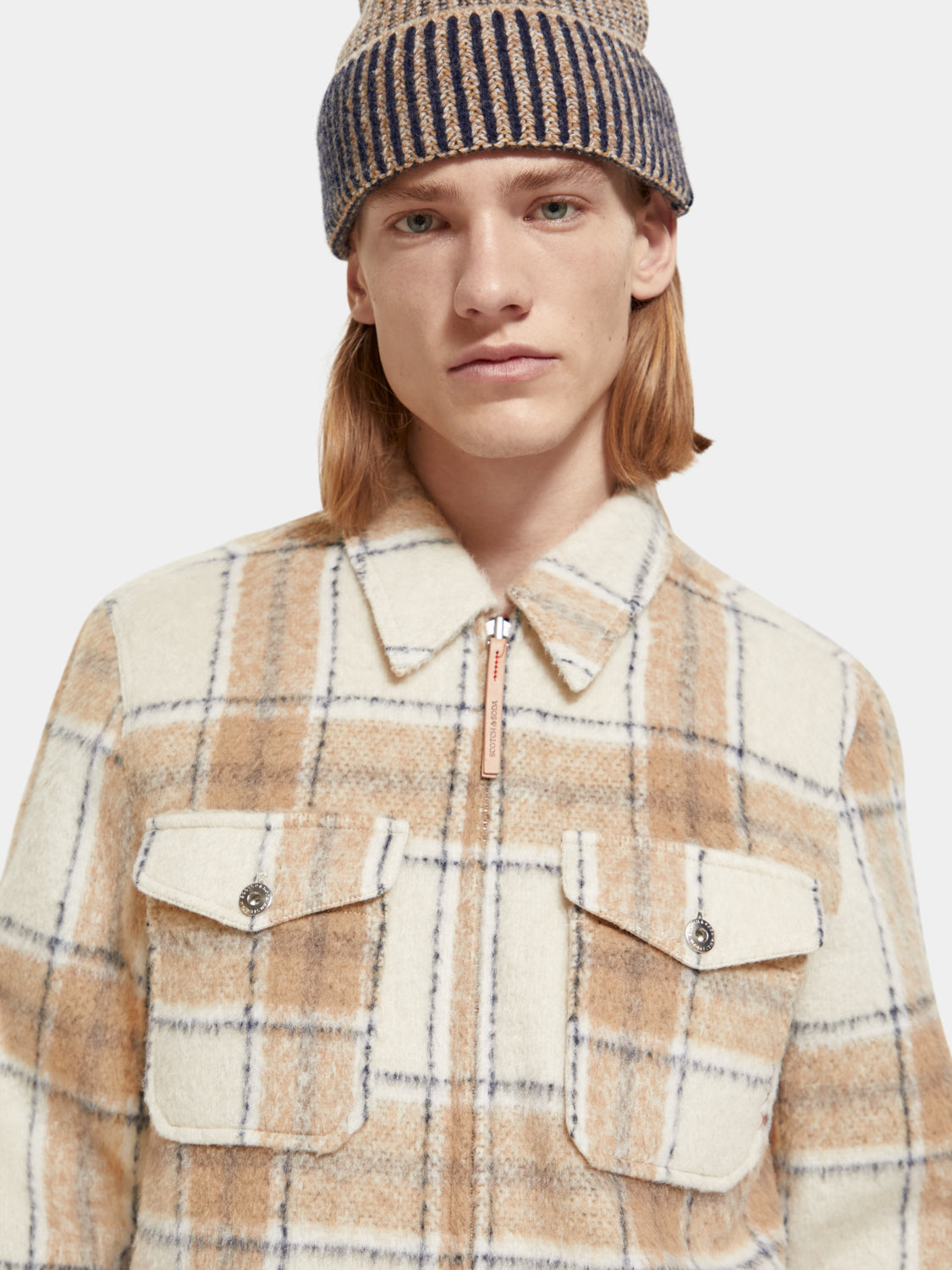 Check zip-through overshirt - Scotch & Soda NZ