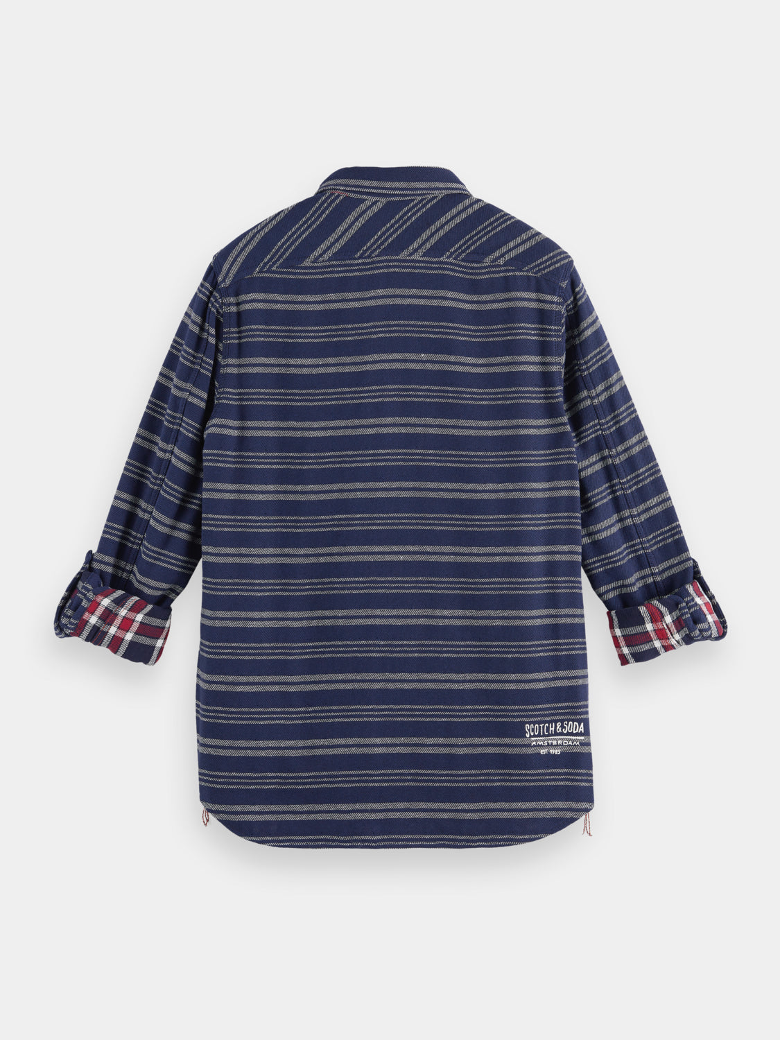 Double-faced twill check shirt - Scotch & Soda NZ