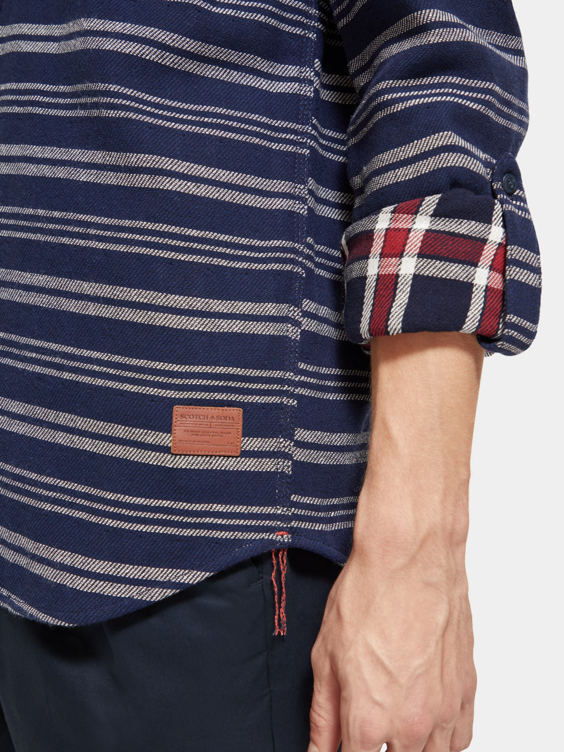 Double-faced twill check shirt - Scotch & Soda NZ