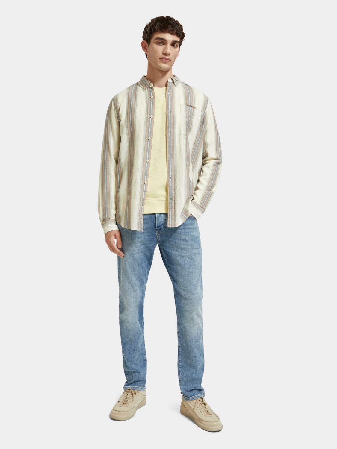 Lightweight herringbone shirt - Scotch & Soda NZ