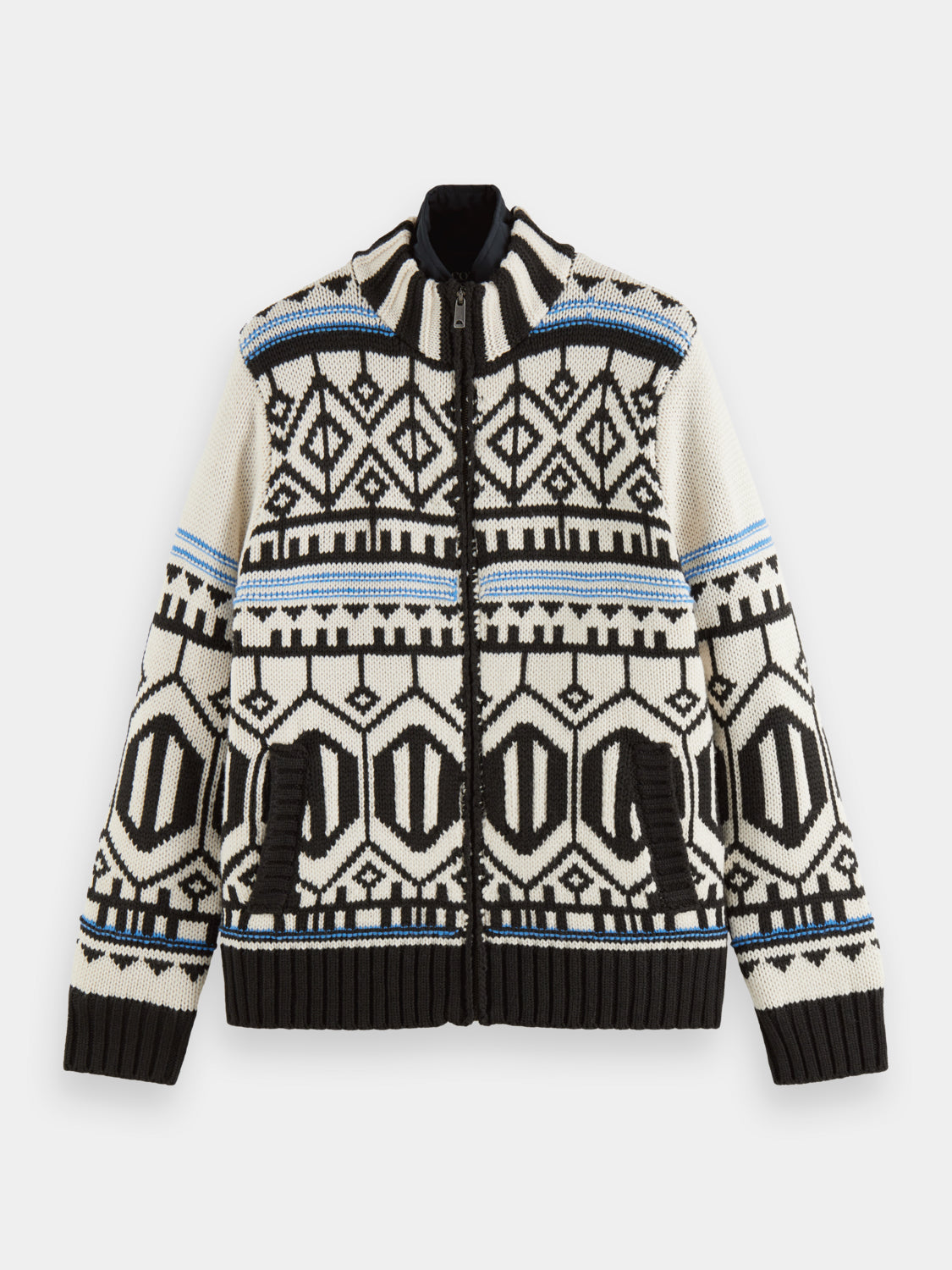 Chunky zip cardigan with detachable inner jacket - Scotch & Soda NZ